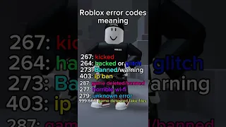 ROBLOX ERROR CODES MEANING 😳🥹 #roblox #robloxshorts #SHORTS