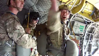 Get off da' choppa! Exiting a CH 47 Chinook with 10 of your best buddies!