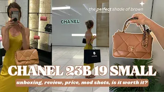 Chanel 19 small 23B caramel brown unboxing review | Finding your perfect shade 21P vs 22S vs 21K