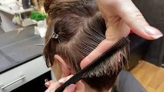 Women's short haircut 60+  Cap haircut