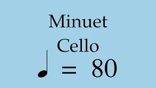 Suzuki Cello Book 3 | Minuet | Piano Accompaniment | 80 BPM