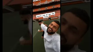 Guys sneak into the Cleveland Browns stadium and get caught...