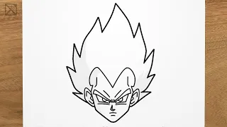 How to draw VEGETA (Dragon Ball) step by step, EASY