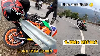 My Duke 390 crashed💔😓| Republic day ride🇮🇳 |live accident caught on gopro 🙌| #ktmduke #leangonewrong