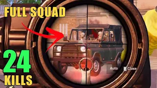 M249 + SCOPE 6X SPRAY SQUAD KILL | 24 KILLS SOLO VS SQUAD | PUBG MOBILE