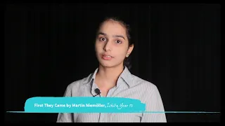 DCIS: First They Came by Martin Niemöller, read by Ishita, Year 13