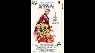 UK VHS Closing: A Man for All Seasons UK VHS (1996, V2)