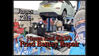 Nissan Leaf 40kWh Fried Battery Teardown and Repair.
