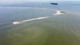 Ship Wake Hazards: Revealing the Danger at Redfish Island | Houston Ship Channel Drone Footage