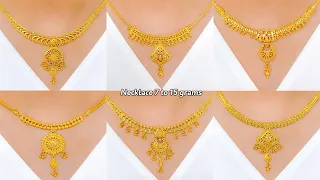 Simple and light weight bridal necklace designs with weight and price// #shridhivlog