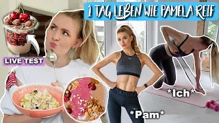 YUMMY, oder? 😋 1 TAG ESSEN WIE PAMELA REIF! 🤓 Ihre PAM APP - Lohnt sich die? REZEPTE im LIVE TEST 🥗🍫