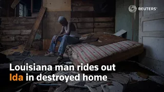 Louisiana man rides out Ida in destroyed home