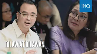 WATCH: Girian nina opposition Sen. Risa Hontiveros at independent Sen. Alan Cayetano | Jan Escosio