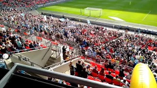 Womens FA Cup final 2017 - Manchester City fans reaction after Lucy Bronze goal