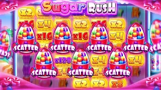 ХАРОН ПОЙМАЛ СРАЗУ НЕСКОЛЬКО РЕТРИГЕРОВ В ОДНОЙ БОНУСКЕ?! / Бонус В Слоте Sugar Rush / заносы недели