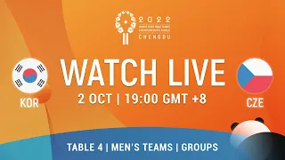 LIVE! | T4 | KOR vs CZE | MT Groups | 2022 World Team Championships Finals Chengdu