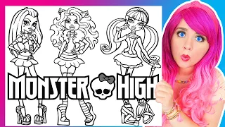 Coloring Monster High Coloring Pages | Draculaura, Frankie Stein & Clawdeen Wolf | Ohuhu Markers