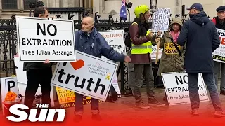 Julian Assange: Supporters protest bid to overturn ban on extradition