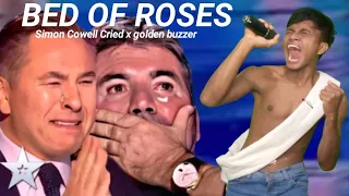 Golden Buzzer: Simon Cowell Crying To Hear The Song Bed of roses Homeless On The Big World Stage