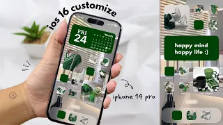 iOS16 aesthetic customization! green 🥑✨| custom lock screen, widgets, icons tutorial