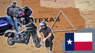 Texas Triangle motorcycle trip/ Harley Davidson Lowrider ST and Indian Challenger