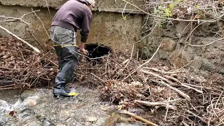 Unclogging Massive Clog From Giant Thick Cast-Iron Culverts