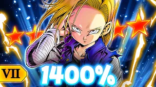 (Dragon Ball Legends) THE ONE-COMBO QUEEN! 14 STAR ZENKAI 7, 1400% ANDROID 18 IS CERTIFIABLY INSANE!