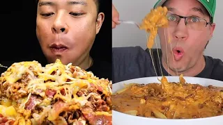 MUKBANGERS EATING CHILLI CHEESE FRIES | COMPILATION | FRIES | CHEESE | SATISFYING BITES