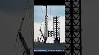 Launch Tower 1 to 7 Sections Stacked - Time-Lapse - Starship Orbital Flight Progress - SpaceX Texas