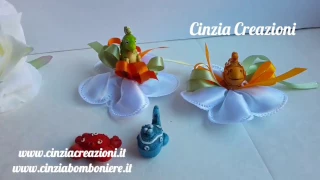 Portaconfetti Battesimo animaletti fiore porta confetti pesciolini mare