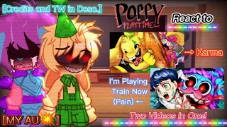 Poppy Playtime React to I'm Playing Train Now (Pain) & Karma | Bonzo Bunny & PJ's Backstory | MY AU
