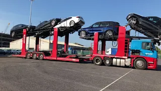 Loading 8 large BMW’s, car transporter, uk trucking, T E +11