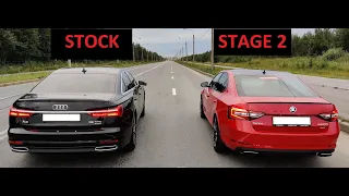 Audi A6 C8 55 TFSI vs. Skoda Superb 4x4 stage2