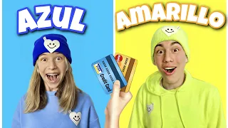 COMPRANDO TODO DE UN SOLO COLOR con tarjeta crédito SIN LÍMITE / AZUL vs AMARILLO