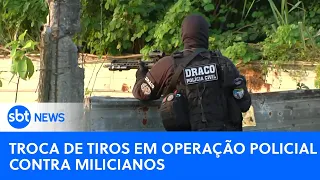 Polícia troca tiros com milicianos em operação policial no Rio de Janeiro | #SBTNewsnaTV (12/04/24)