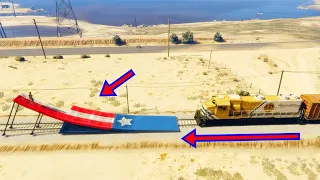 WHAT HAPPENS WHEN A RAMP IS IN FRONT OF A TRAIN IN GTA 5?