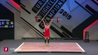 Marina Marković (55 kg) Clean & Jerk 80 kg - 2019 European Weightlifting Championships