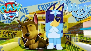 ¿Quién ACABO con CHASE en Minecraft? SOMOS DETECTIVES | Las Aventuras de BLUEY en Minecraft!