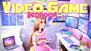 DIY - How to Make: Doll Video Game Bedroom - Dollhouse Crafts - 4K