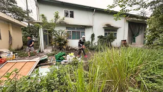 WORKERS Restoration Clean Company Lawn mowing garden Help the factory operate again