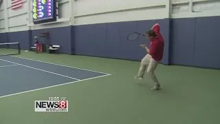 What happens when two guys with no athletic ability try to return an Andy Roddick serve