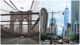 JFK Airport Drive to Financial District (Views of Manhattan Bridge, Brooklyn Bridge & NYC Skyline)