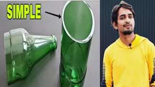 धागे से काटी कांच की बोतल 🤩// How to cut a glass bottle with the help of thread