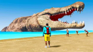 CAÇANDO O CROCODILO GIGANTE NO GTA 5