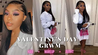 FULL GRWM: VALENTINE'S DAY EDITION | Hair + Makeup + Outfit