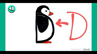 HOW TO DRAW ANIMALS FROM LETTERS ✏ Turn Letter D to a Penguin - Easy & Cute Coronavirus Pastime