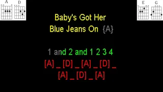 Baby's Got Her Blue Jeans On by Mel McDaniel Guitar Play Along.