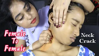 Female To Female Head and Neck Massage | Loud Neck Cracks | Aloe Vera gel Face  Massage | ASMR