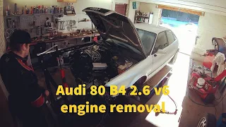 Audi 80 B4 2.6 V6 engine removal and some discoverys