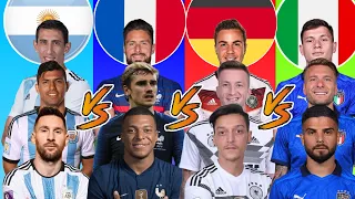 Argentina 2014 VS France 2018 VS Germany 2015 VS İtaly 2022 😮🔥 ULTİMATE Comparison 💪